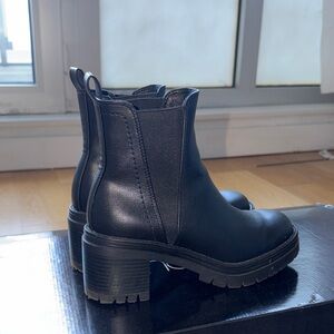 MIA Black Chunky Chelsea Heeled Ankle Boots